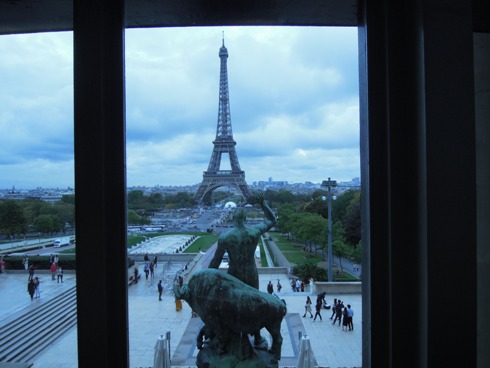 Expo Je Mange donc je suis, vue tour Eiffel
